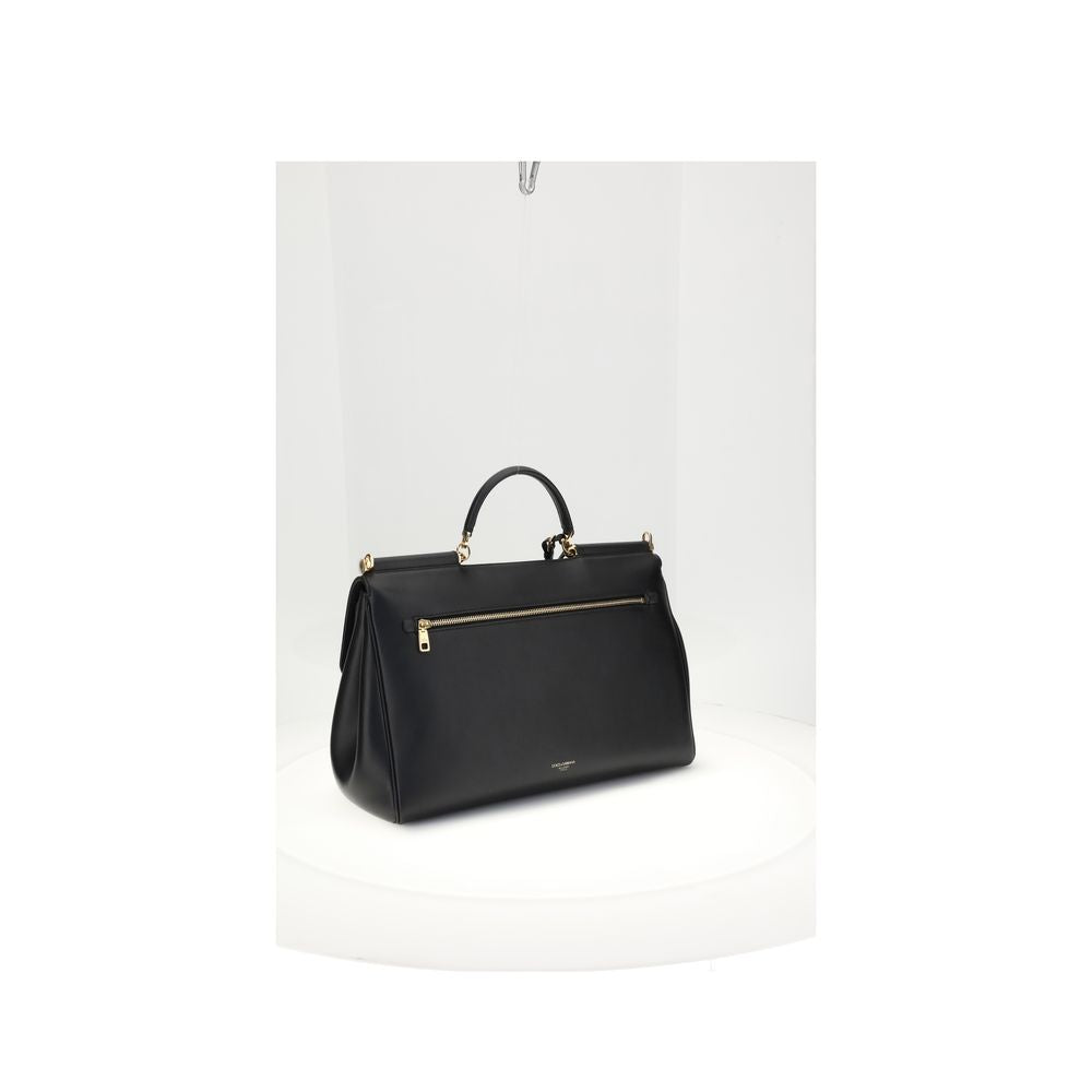 Dolce & Gabbana Schwarze Schultertasche aus Kalbsleder Bos Taurus